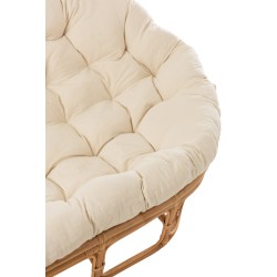 Fauteuil avec coussin en bois naturel 173x110x75 cm