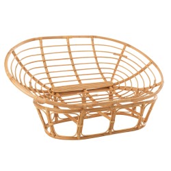 Fauteuil avec coussin en bois naturel 173x110x75 cm
