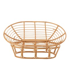 Fauteuil avec coussin en bois naturel 173x110x75 cm