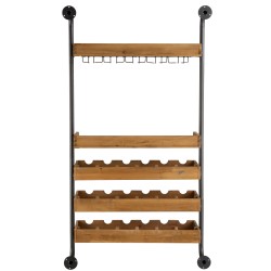 Étagère murale pour bouteille en bois - métal naturel 68x27x124 cm