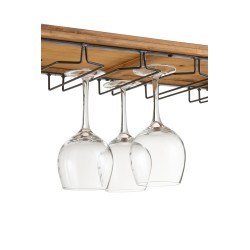 Étagère murale pour bouteille en bois - métal naturel 68x27x124 cm