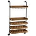 Étagère murale pour bouteille en bois - métal naturel 68x27x124 cm Étagère murale pour bouteille en bois - métal naturel 68x27x124 cm