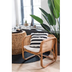 Tabouret rond en bois naturel 41x41x42 cm