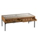 table basse avec rangement bouteilles en bois - métal naturel 120x60x45.5 cm table basse avec rangement bouteilles en bois - métal naturel 120x60x45.5 cm