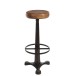 Banqueta de bar em couro e metal castanho 36x36x80 cm Banqueta de bar em couro e metal castanho 36x36x80 cm