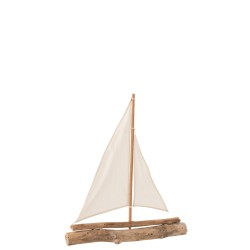 Velero de madera natural de 51x8x60 cm