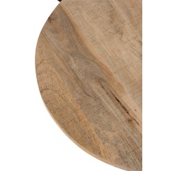 Mesa redonda de madera y metal natural 65x65x60 cm