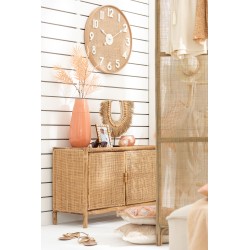 Collier de coquillages sur socle en bois naturel 40x13x45 cm