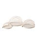 Set de 3 bandejas con protecciones de madera blanca 48x44x24 cm