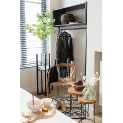 Cesta de jacinto de agua negro 32,5x32,5x22,5 cm