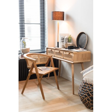 Cesta redonda de madera negra de 62x62x41 cm