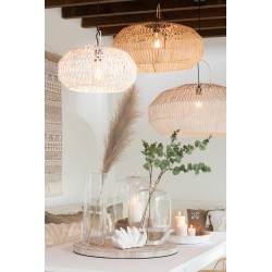 Set de 3 abat-jour en bois naturel 79x79x39 cm