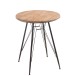 Table de bistro avec pied métal et dessus en bois naturel Table de bistro avec pied métal et dessus en bois naturel