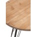 Table de bistro avec pied métal et dessus en bois naturel Table de bistro avec pied métal et dessus en bois naturel
