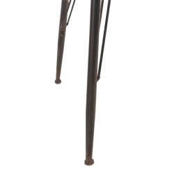 Table de bistro avec pied métal et dessus en bois naturel