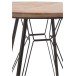 Table de bistro avec pied métal et dessus en bois naturel Table de bistro avec pied métal et dessus en bois naturel
