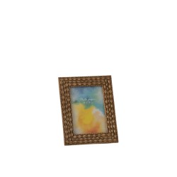Cadre photo avec coquillages en résine marron 19x3x25 cm