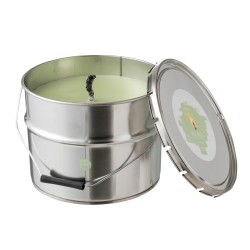 Vela exterior en tarro de pintura de parafina verde 135H