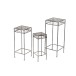 Set de 3 tables d’appoint en métal gris 30x30x72cm