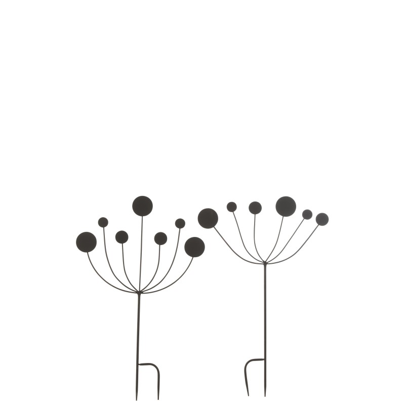 Lot de 2 décorations de jardin en métal noir 45x1x73 cm Lot de 2 décorations de jardin en métal noir 45x1x73 cm