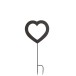 Decoración de jardín corazón de metal negro 32x1x71 cm