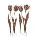 Lot de 4 décorations jardin en forme de fleur en métal marron 20x1x112 cm Lot de 4 décorations jardin en forme de fleur en métal marron 20x1x112 cm