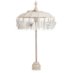 Parasol con base de tela crema de 50x50x90.5 cm
