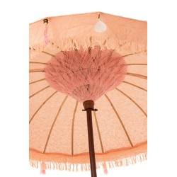 Parasol avec floches en bois saumon 188x188x250 cm