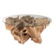 Table de salon en Bois Naturel 100x100x45cm Table de salon en Bois Naturel 100x100x45cm