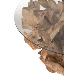 Table de salon en Bois Naturel 100x100x45cm