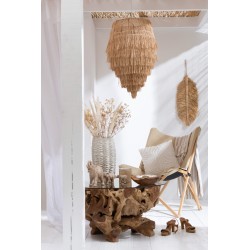 Table de salon en Bois Naturel 100x100x45cm