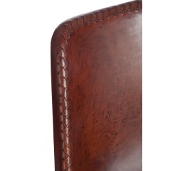 Silla loft cuero/metal marrón oscuro/negro