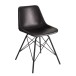 Cadeira em couro e metal preto 46x49x79 cm Cadeira em couro e metal preto 46x49x79 cm