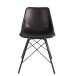 Cadeira em couro e metal preto 46x49x79 cm Cadeira em couro e metal preto 46x49x79 cm