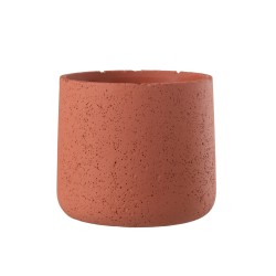 Vaso di fiori in ceramica arancione 19x19x17 cm