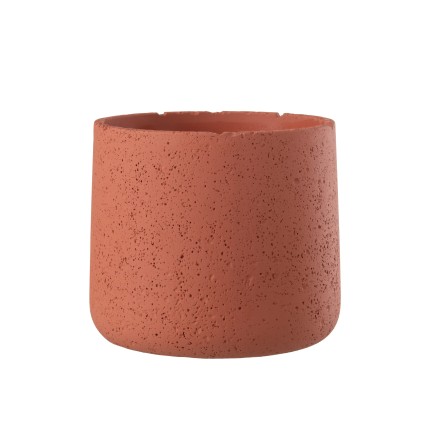 Vaso di fiori in ceramica arancione 19x19x17 cm