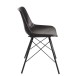 Cadeira em couro e metal preto 46x49x79 cm Cadeira em couro e metal preto 46x49x79 cm