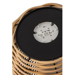 Lanterne tissée à led en plastique naturel 30x30x34 cm