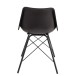 Cadeira em couro e metal preto 46x49x79 cm Cadeira em couro e metal preto 46x49x79 cm