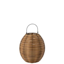 Lanterna intrecciata a led in plastica naturale 41x41x49 cm