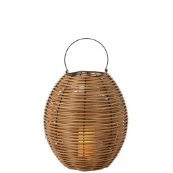 Lanterne tissée à led en plastique naturel 49x49x58 cm