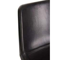 Silla de cuero y metal negro 46x49x79 cm