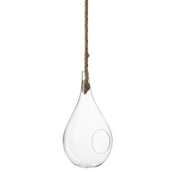 Goccia per terrario con cavo in vetro trasparente 20 cm