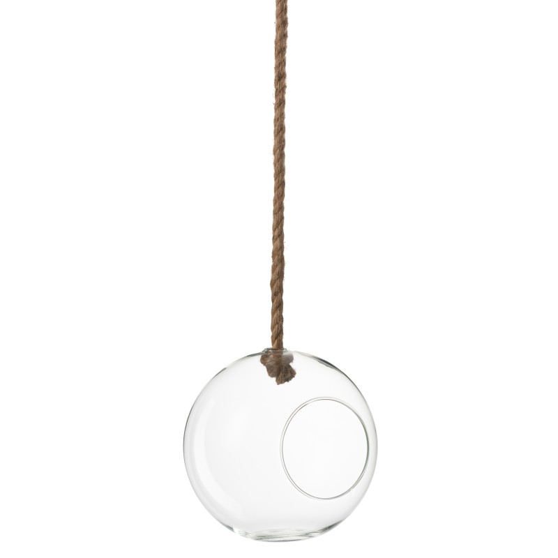 Terrarium boule avec corde en verre transparent D22cm