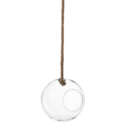Terrarium boule avec corde en verre transparent D22cm