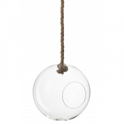 Terrarium boule avec corde en verre transparent D22cm