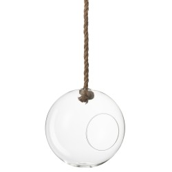 Terrarium boule avec corde en verre transparent D22cm