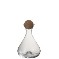 Carafe avec bouchon en liège rond en verre transparent H2!cm