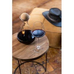 Carafe avec bouchon en liège rond en verre transparent H2!cm