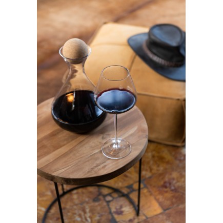 Carafe avec bouchon en liège rond en verre transparent H2!cm